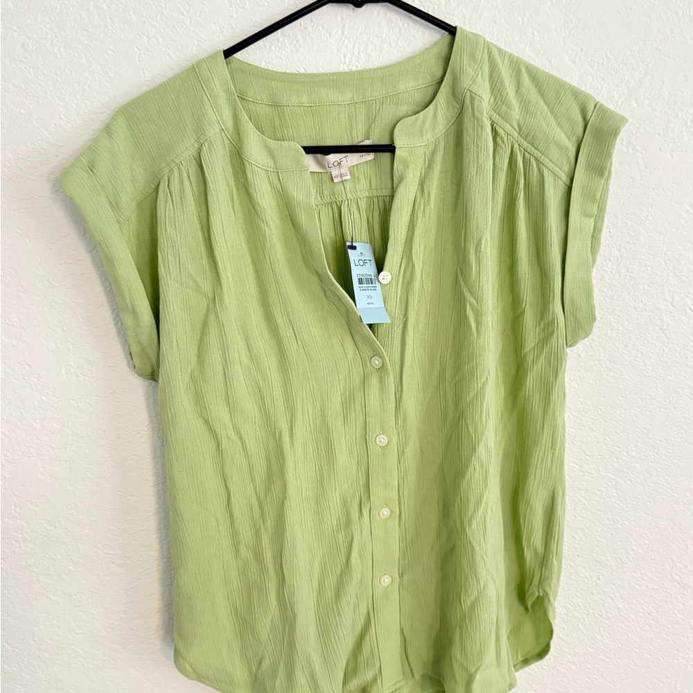 LOFT Women's Light Green Blouse